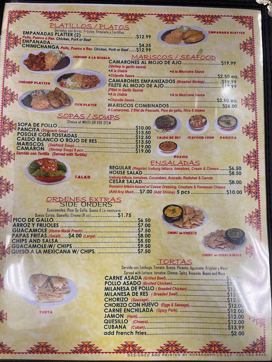 La China Poblana Menu - Image 1